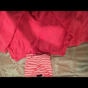 Striped shirt with pink, white and black stripes